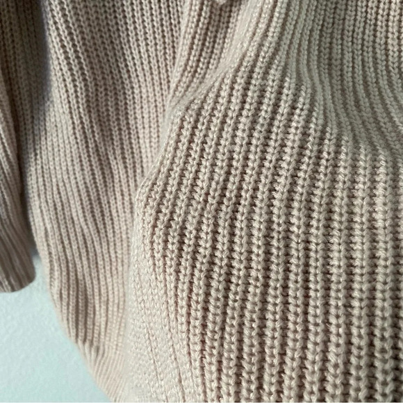 Lace Up Sweater Dusty Rose Pink Cozy Chunky Knit Medium Winter Fall Everyday - Picture 9 of 13